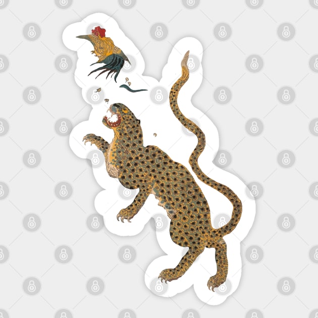 Tiger and rooster, history art Sticker by ArtOfSilentium